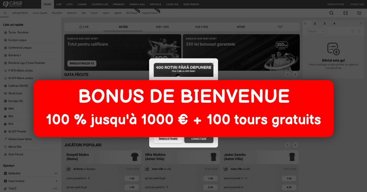 Casapariurilor Casino - Offres Mobiles et Jeux Populaires