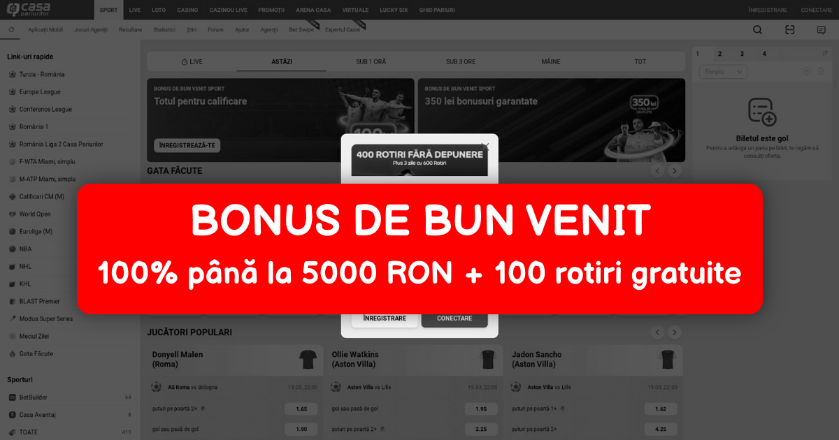 Casapariurilor Casino - Bonus Mobil și Jocuri de Top
