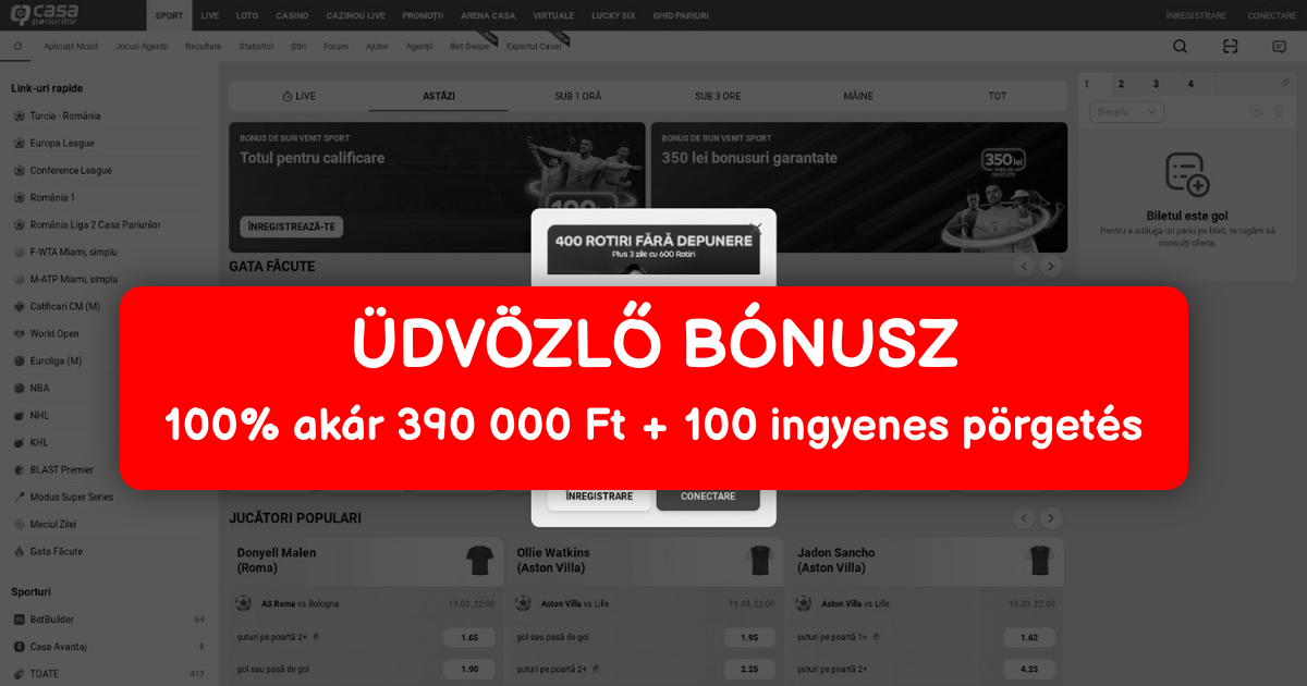 Casapariurilor Casino - Mobil Bónusz és Top Játékok